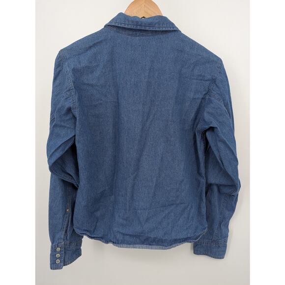 Vintage Denim Pearl Snap Long Sleeve Medium Top - Picture 3 of 6